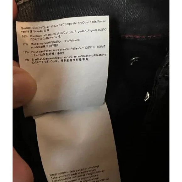 HUGO Hugo Boss Jeans Women's Size 26 Low Rise Skinny w Zip Ankle Gray Denim - Picture 8 of 11